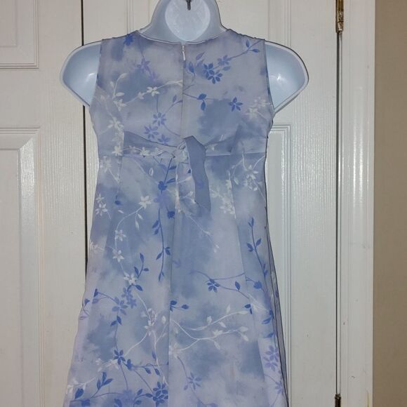 American Girl bluish purple floral sleeveless dress Spring Easter dance Sz 7 - Picture 6 of 7